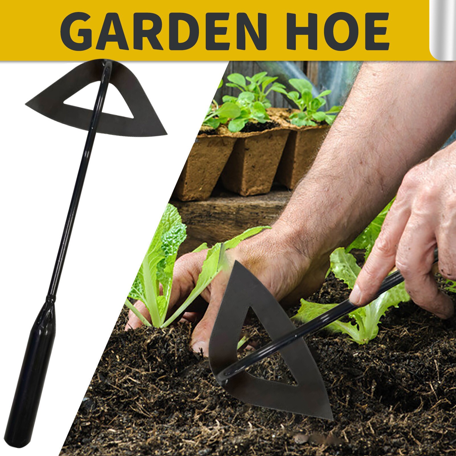 All-Steel Hardened Hollow Hoe Handheld Weeding Rake Planting Vegetables Farm Garden Agriculture Weeding Tool