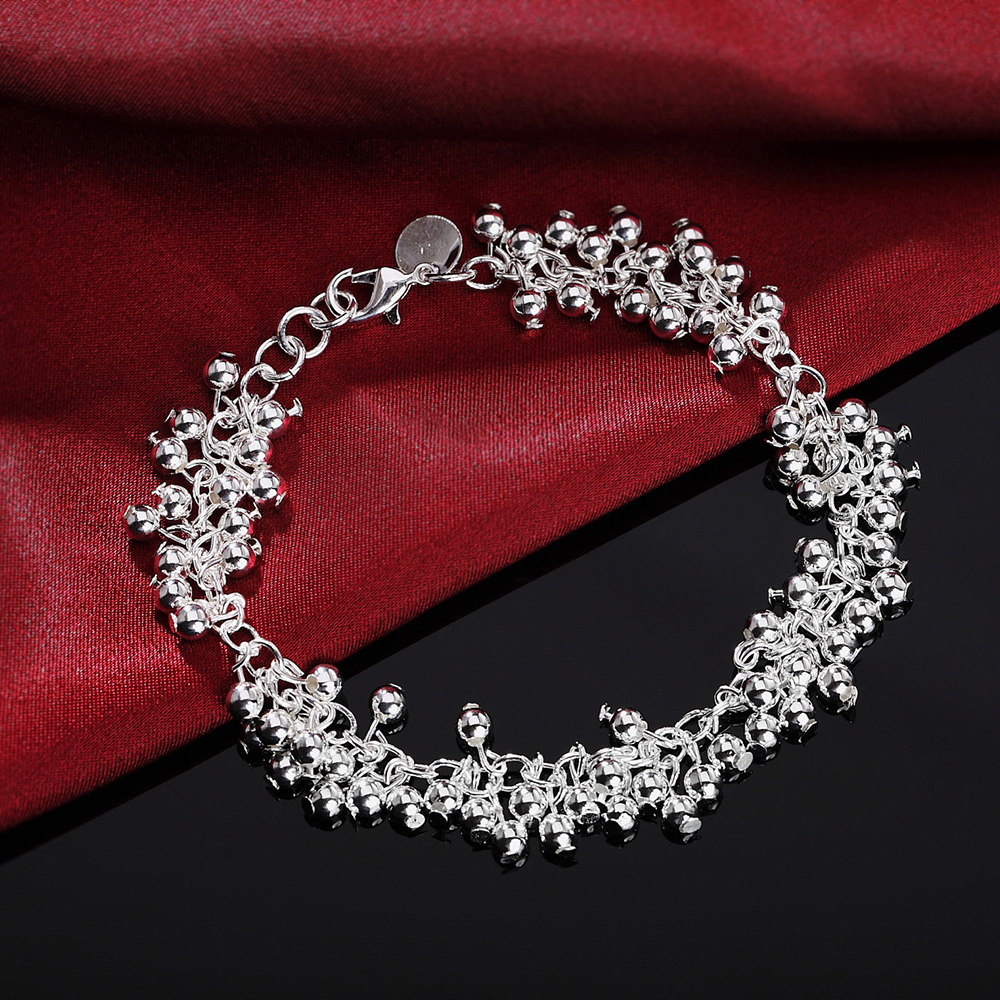 beads chain LINK dream silver bracelets for women lady wedding jewelry Christmas cute H030: h017