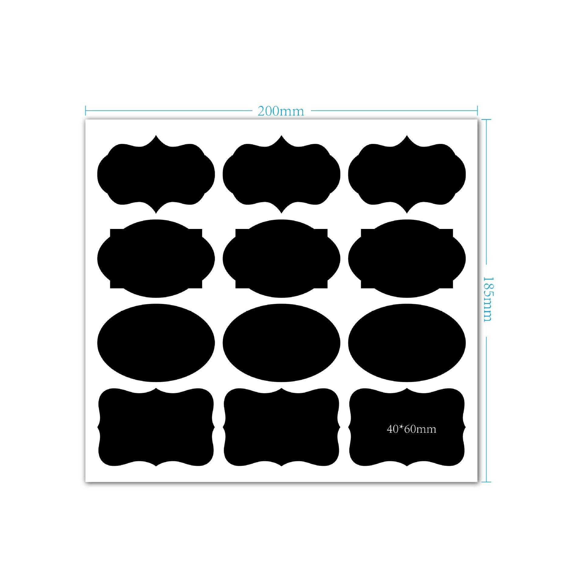 48-120 pcs/Set Erasable Chalkboard Label Stickers Self-adhesive Craft Kitchen Jars For Spices Labels Glass Cups Spice Stickers: 72PCS(40x60MM)