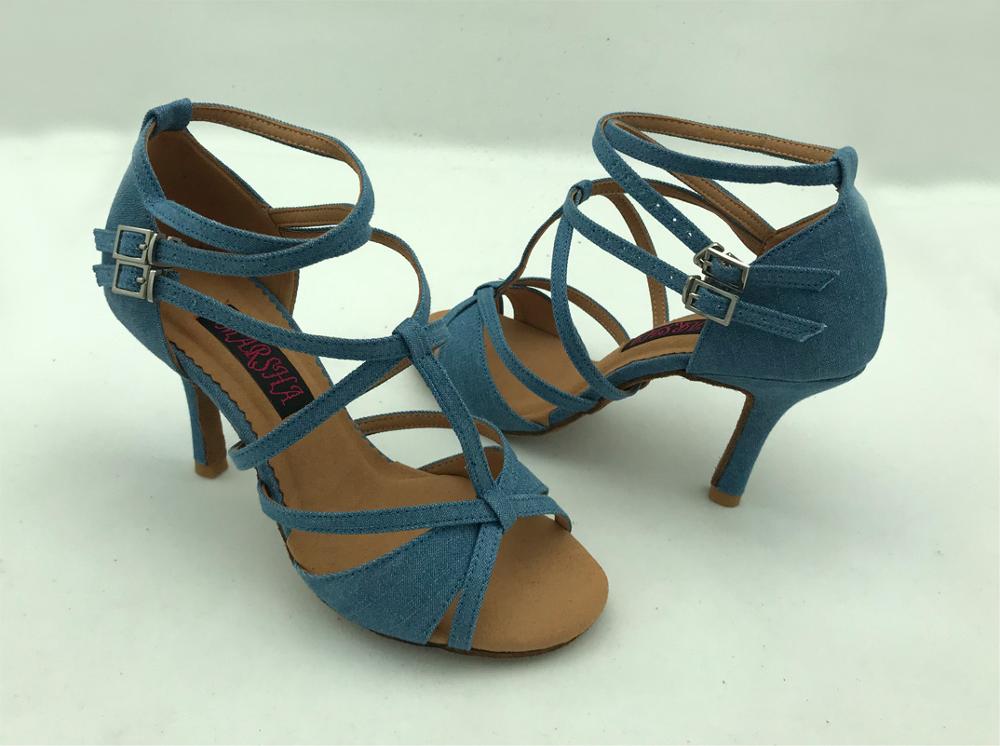 Zapatos de baile latino para mujer, y , zapatos de salón para bailar salsa, zapatos de tango en Jeans 6232J, zapatos de boda y