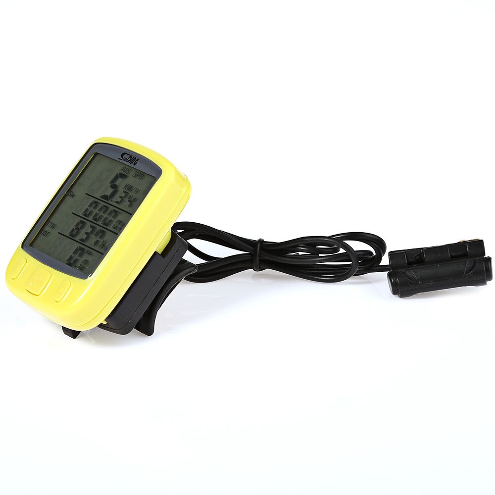 SunDing SD-563B Fahrrad Tacho Computer Wasserdicht Radfahren Reiten Kilometerzähler mit Grün LCD Hintergrundbeleuchtung Fahrrad Zubehör