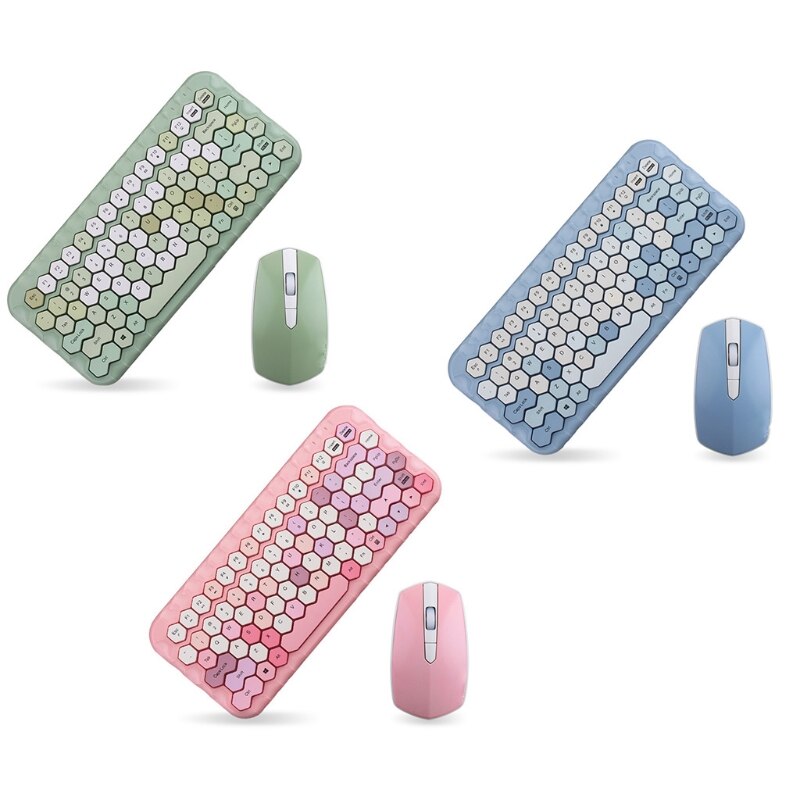 2.4G sans fil clavier souris ensemble rose fille couleur sans fil clavier peigne pour ordinateur portable portable Mini accueil clavier ensemble
