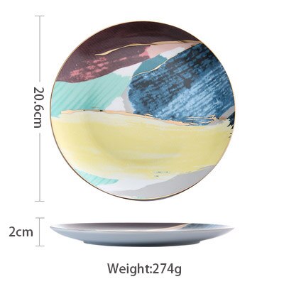 8 /10 inch ceramic plate cutlery steak salad dessert cake dessert tray cutlery serving platter plate sets ceramic plate set: Plate 8 inches1