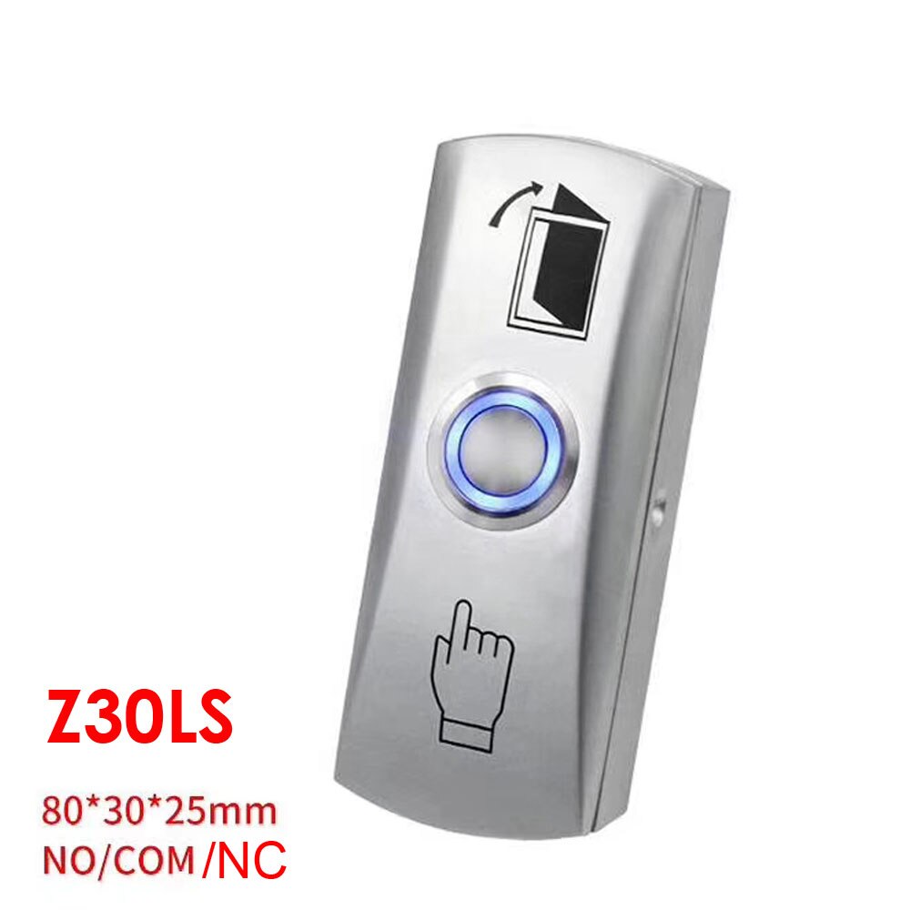 NO/NC/COM Zinc Alloy LED backlight Door Exit Release Push Button GATE DOOR Exit Button For Access Control system