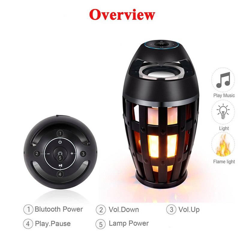 Wireless Bluetooth waterproof LED Subwoofer Outdoor i3 speaker 360 Degree stereo Surround Sound Portable HI-FI bass MP3