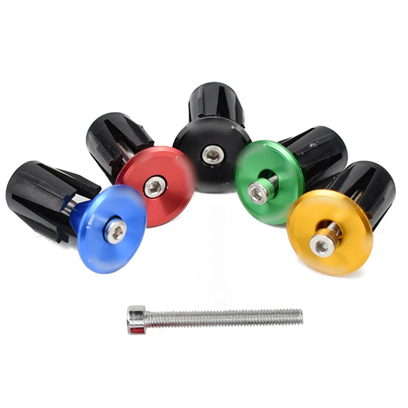 2 Pairs Bike Grip Handle Bar End Cap Aluminium Alloy MTB Handlebar Grips Plugs Caps For Bicycle Handlebar Accessory