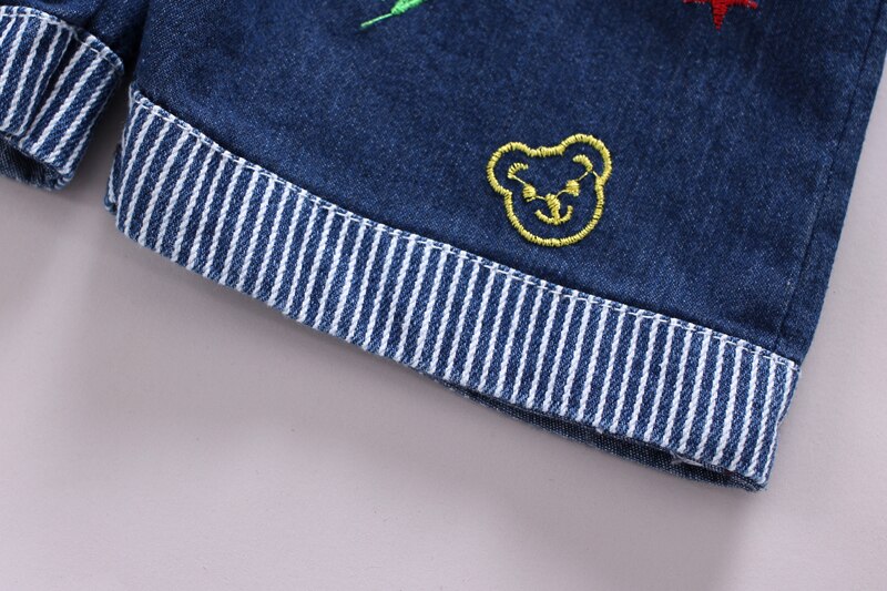 DIIMUU Arrivel Baby Clothing Summer Shorts Overalls Cartoons Casual Printing Denim Jumpsuits Kids Clothes Suspender Pants