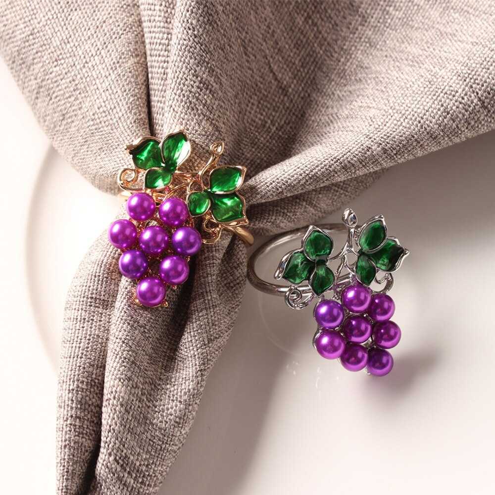 Lemon Grape Pumpkin Green Leaf Fruit Napkin Buckle Napkin Ring Wedding Napkin Buckle Dinner Party Wedding Hotel Home Decor
