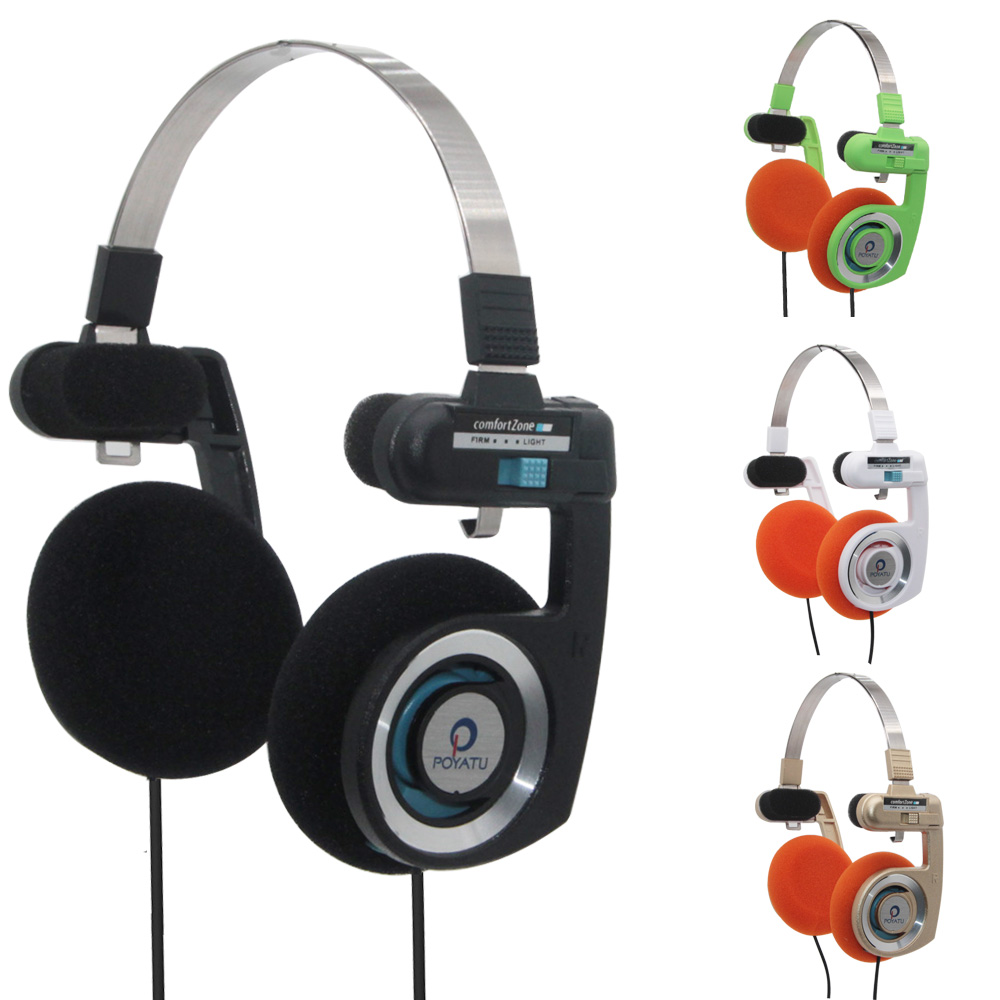 Poyatu Retro Hoofdtelefoon Met Microfoon Stereo Classic Open Hifi On-Ear Hd Oortelefoon Opvouwbare Draagbare Lichtgewicht Headset