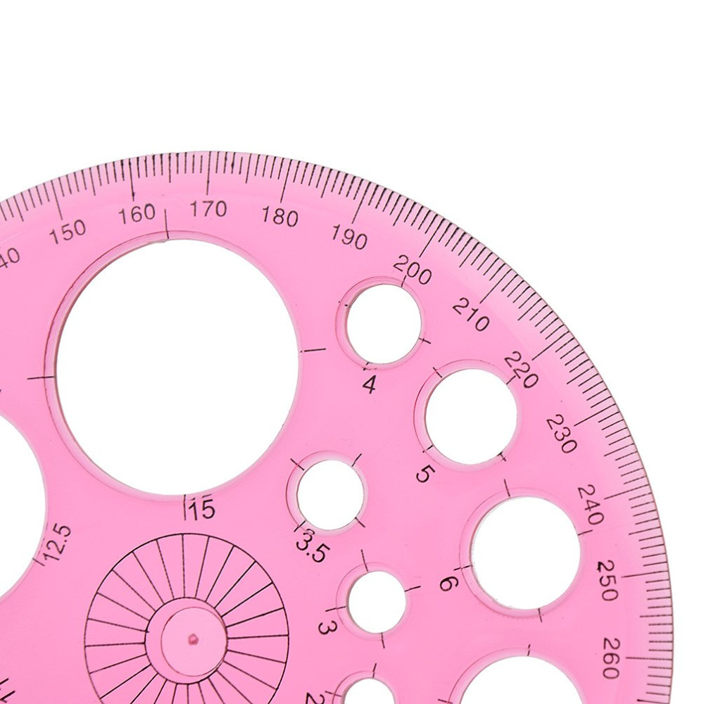 XRHYY 1 Pieces Patchwork Circular Template Ruler 360 Degree Full Circle Protractor random for product colour