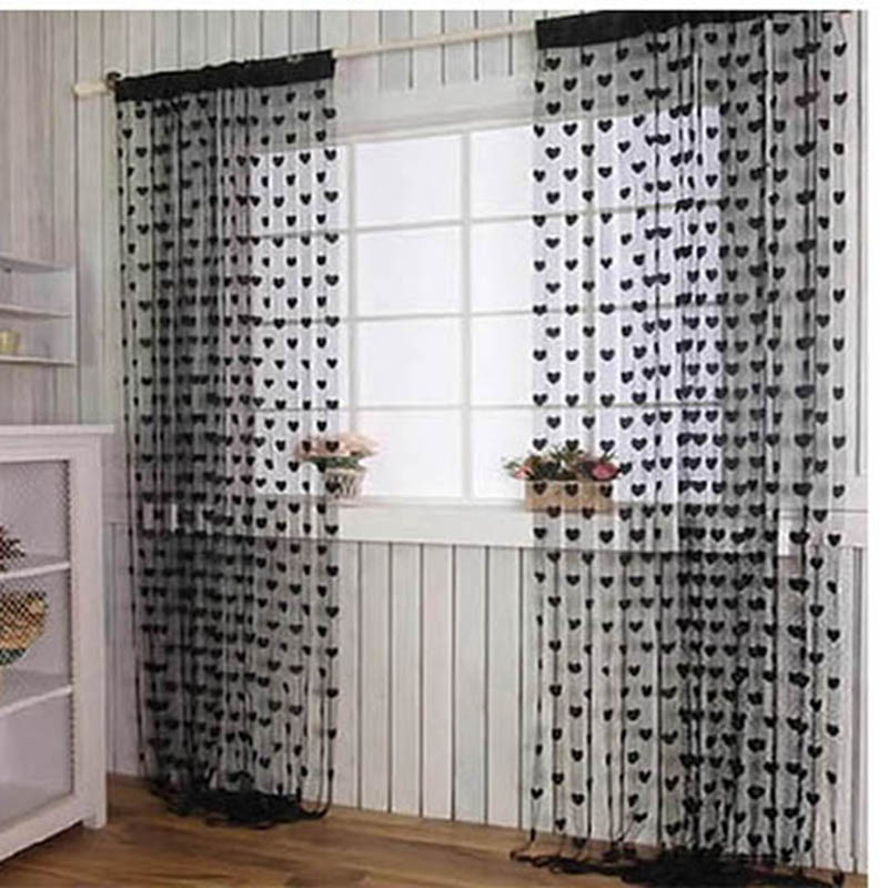 1*2 m Romantische Heart Shape Line Curtain voor Partition Muur Vestibule Gordijn UYT Winkel