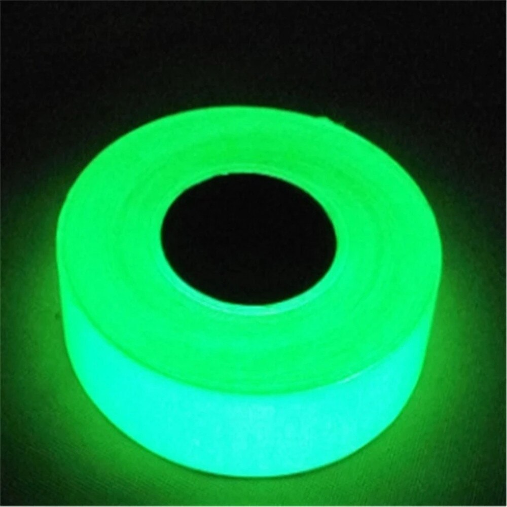 3m/roll Green Luminous Tape Self-adhesive Glow In The Dark Safety Stage Striking Warning Tape Luminous Warning Tape Home Sticker: Green-width12mm