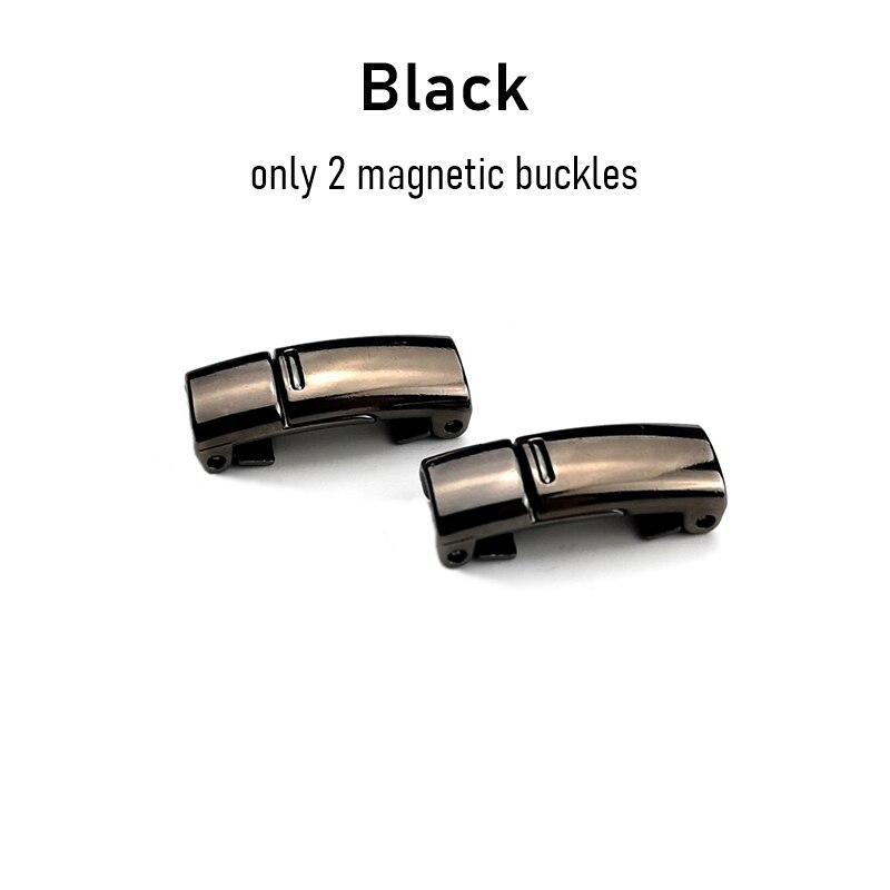 1 para sznurowadła magnetyczne trampki elastyczne sznurówki metalowy zamek leniwe sznurowadła dla dzieci i dorosłych rozmiar uniwersalny but: Black buckle