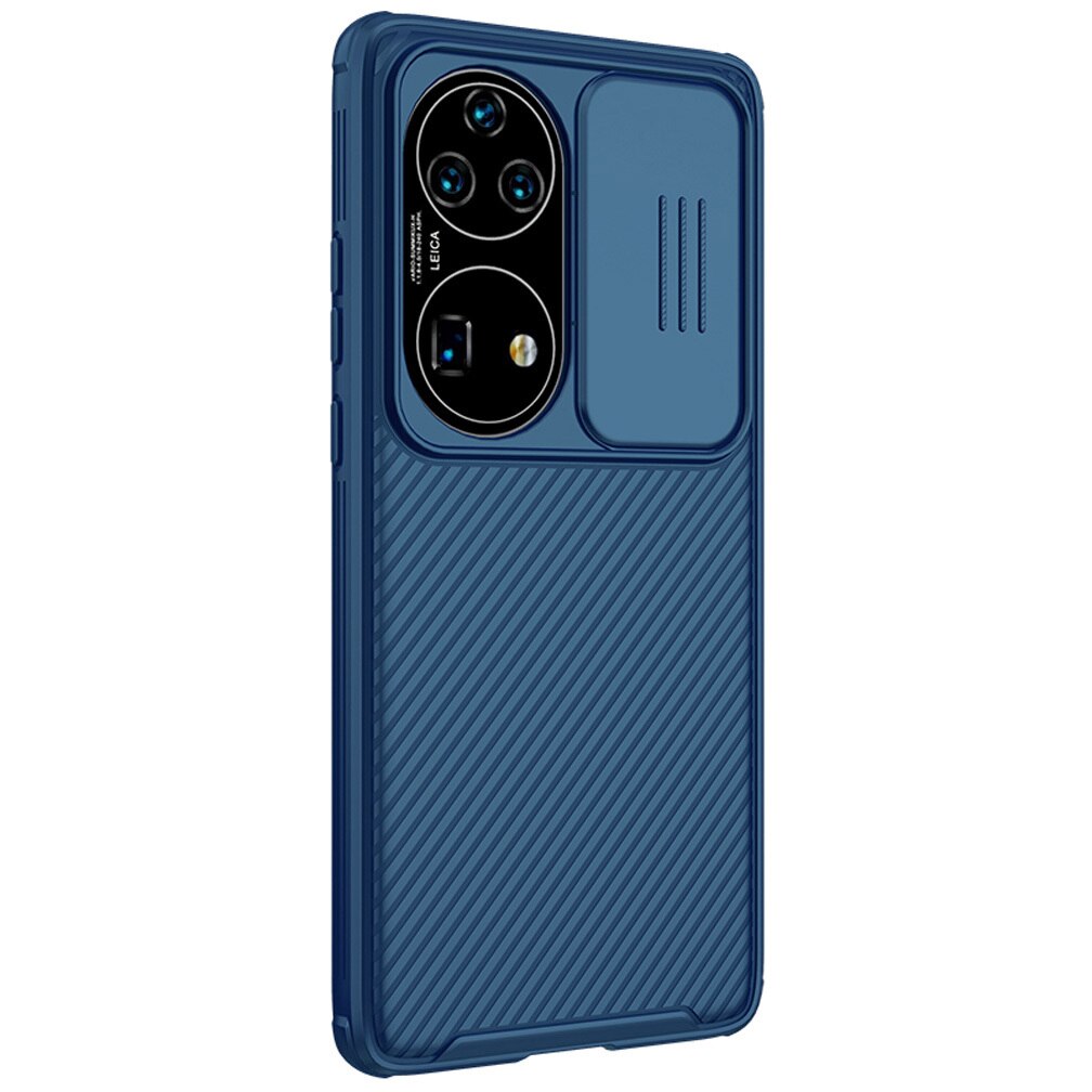 For Huawei P50 Pro ケース,nillkin保護カメラケース,For Huawei P50 用ハードバックソフトエッジ,スライドケース: For Huawei P50 Pro / Blue