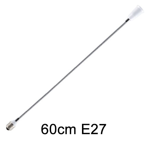 Flexibele E27 Om E27 Led Lamp Base Houder Lamp Schroef Socket Adapter 6/9/15/20/30/35/60Cm Extension Light Holder Converter Fitting: 60CM