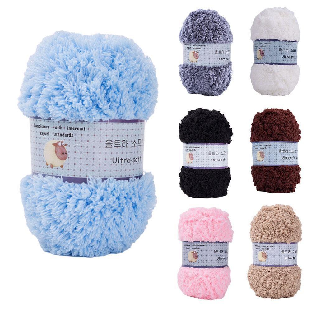 Soft Smooth Yarn Baby Knitting Wool Yarn Thick Yarn Fiber Velvet Yarn Hand Knitting Wool Crochet Yarn for DIY Sweater