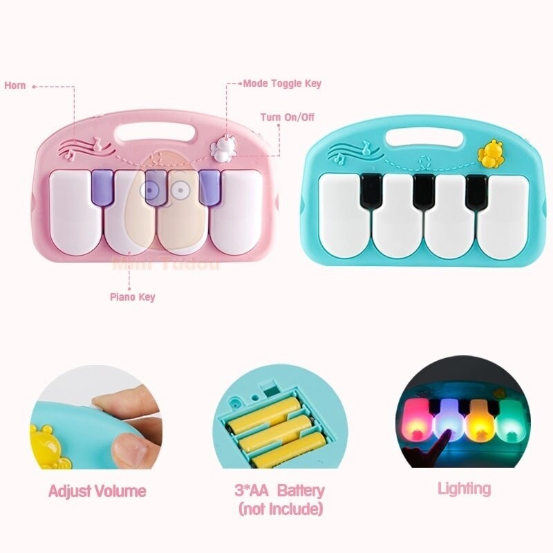 Baby Voet Piano Spelen Muziek Puzzel Mat Activiteit Gym Deken Toetsenbord Educatief Rack Speelgoed