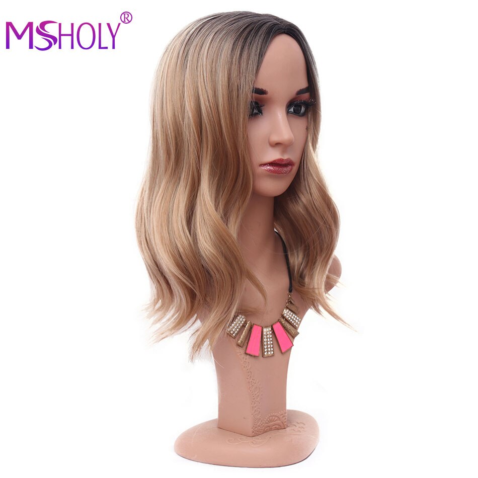 Korte krøllete bob parykker for kvinner honning blondt naturlig hår parykker kvinnelig syntetisk varmebestandig fiber cosplay parykk msholy hår