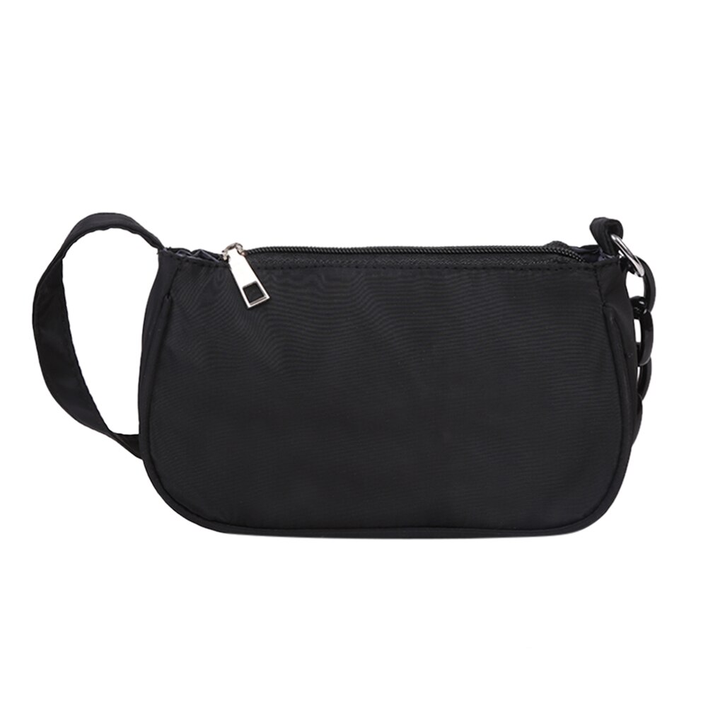 Bolsa de ombro feminina, bolsa de ombro com textura clássica, design criativo, chique, para lazer, estilo de rua: Black