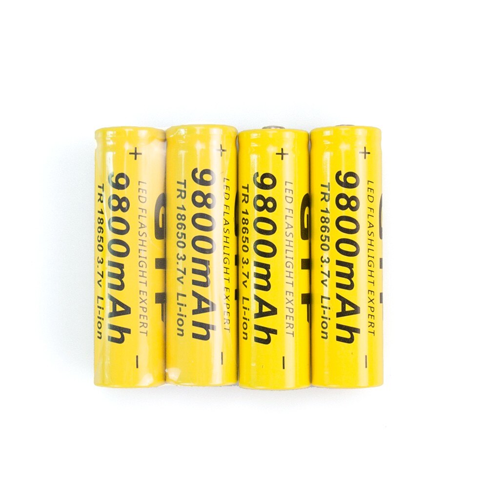 GTF 3.7V 18650 9800mAh Li-ion batterie Rechargeable 18650 batterie Rechargeable pour lampe de poche torche accumulateur batteries: 4pcs
