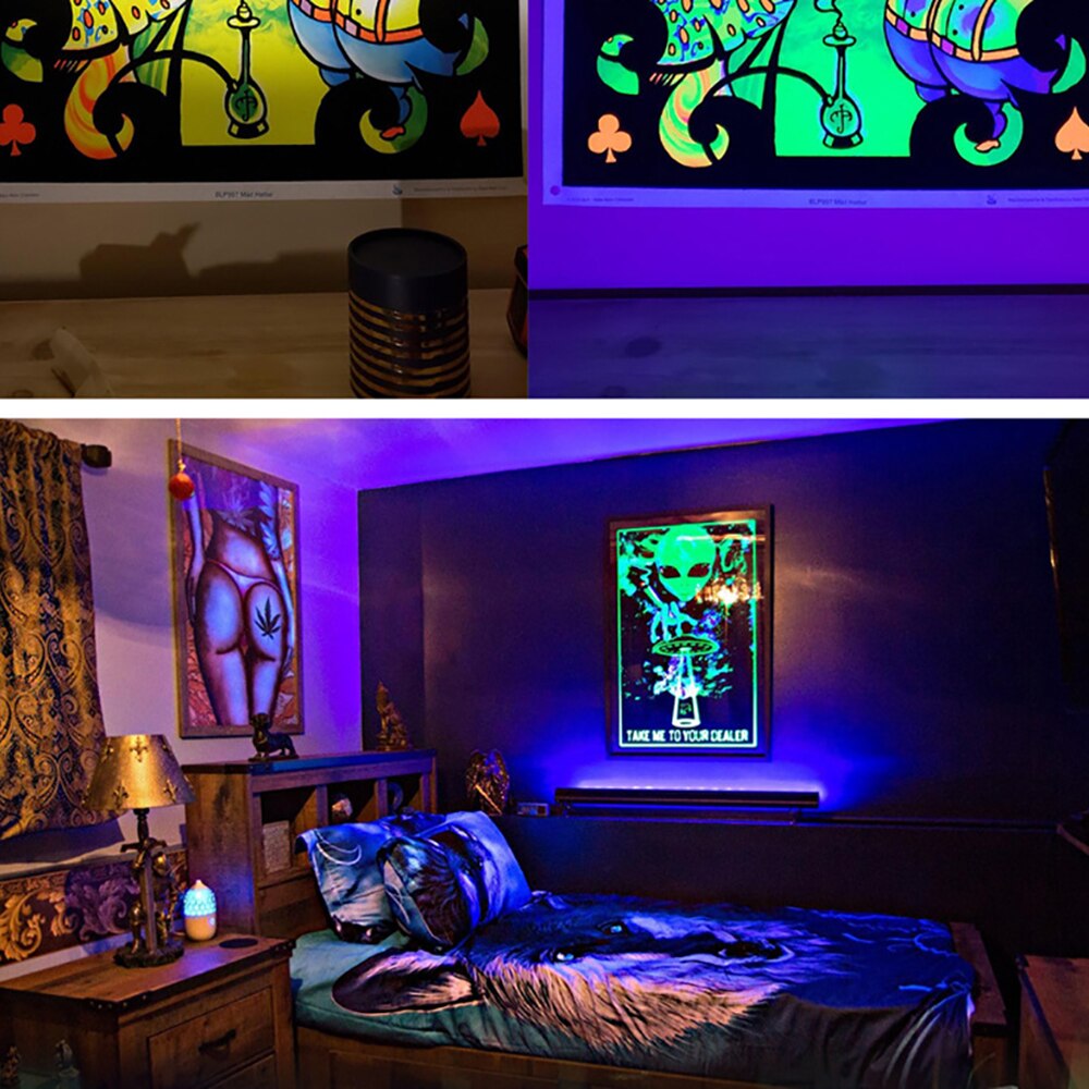 Tubo de luz LED UV para discoteca, lámpara de curado UV integrada, tubo de luz ultravioleta para pintura corporal de , 10W