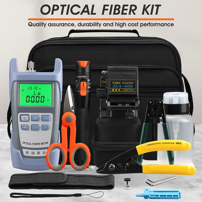 16 pz/set in fibra FTTH tool kit con la mannaia della fibra ottica misuratore di potenza in fibra di kit optica