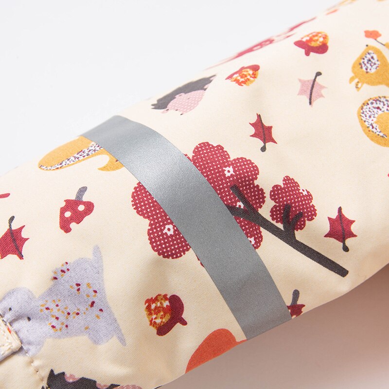 DB15847 dave bella inverno del bambino unisex del fumetto di modo di stampa tasche imbottito con cappuccio del cappotto top infantile del bambino della tuta sportiva