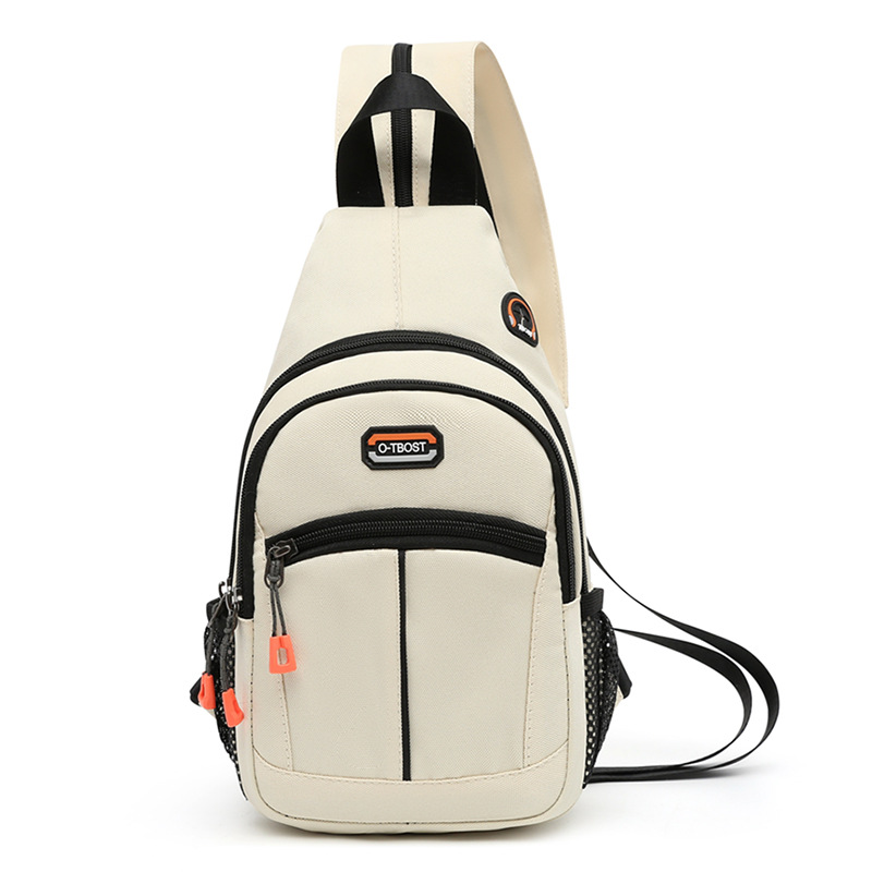 torba na klatkę piersiową dla kobiet mini plecak modna torba damska na wolnym powietrzu sportowe torby podróżne crossbody mały plecak: Beżowy