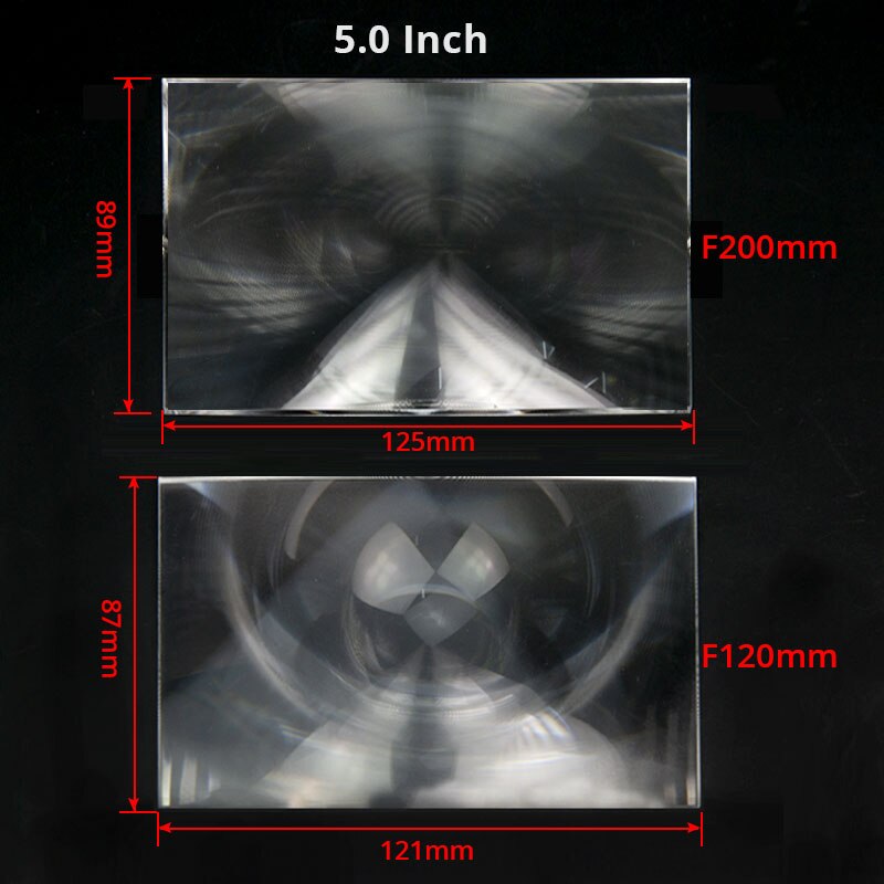 3,5 zoll ~ 7 Zoll DIY Telefon Projektor Fresnel-linse Optische PMMA Gewinde Kondensieren Linsen Mit Schwerpunkt Lentes: 5.0Zoll ohne Ohren