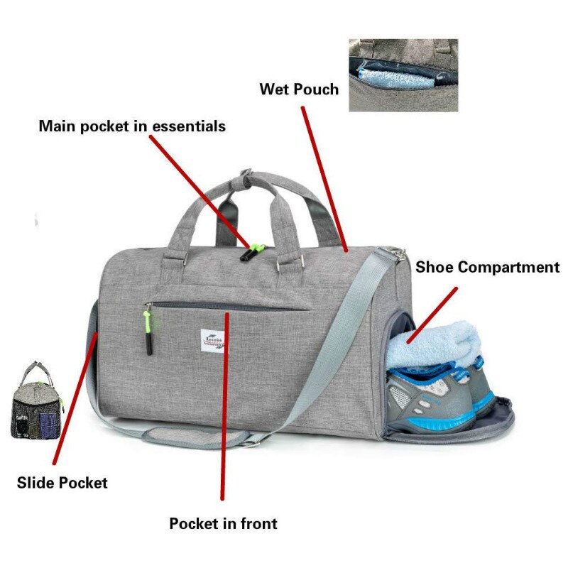 Mannen Gym Tassen Voor Training Tas Tas Fitness Reizen Sac De Sport Outdoor Sport Zwemmen Vrouwen Droog Nat Gymtas Yoga voor Vrouwen Mannen Tas