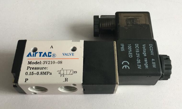 Válvula Solenoide eléctrica Airtac de 3 vías y 2 posiciones, 3V210-08, tamaño de puerto de 1/4&quot;