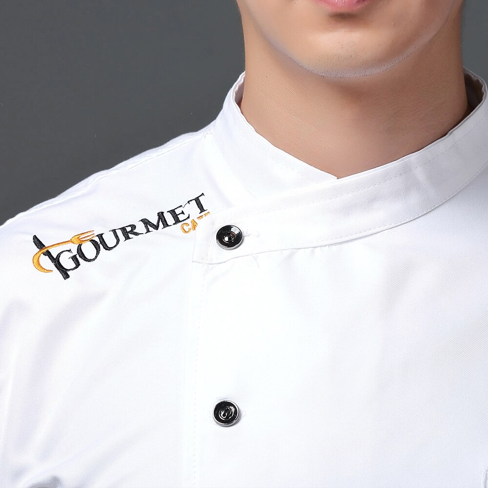 High unisex casual chef jacket single-breasted stand-up collar kitchen catering restaurant service work uniform wholesal