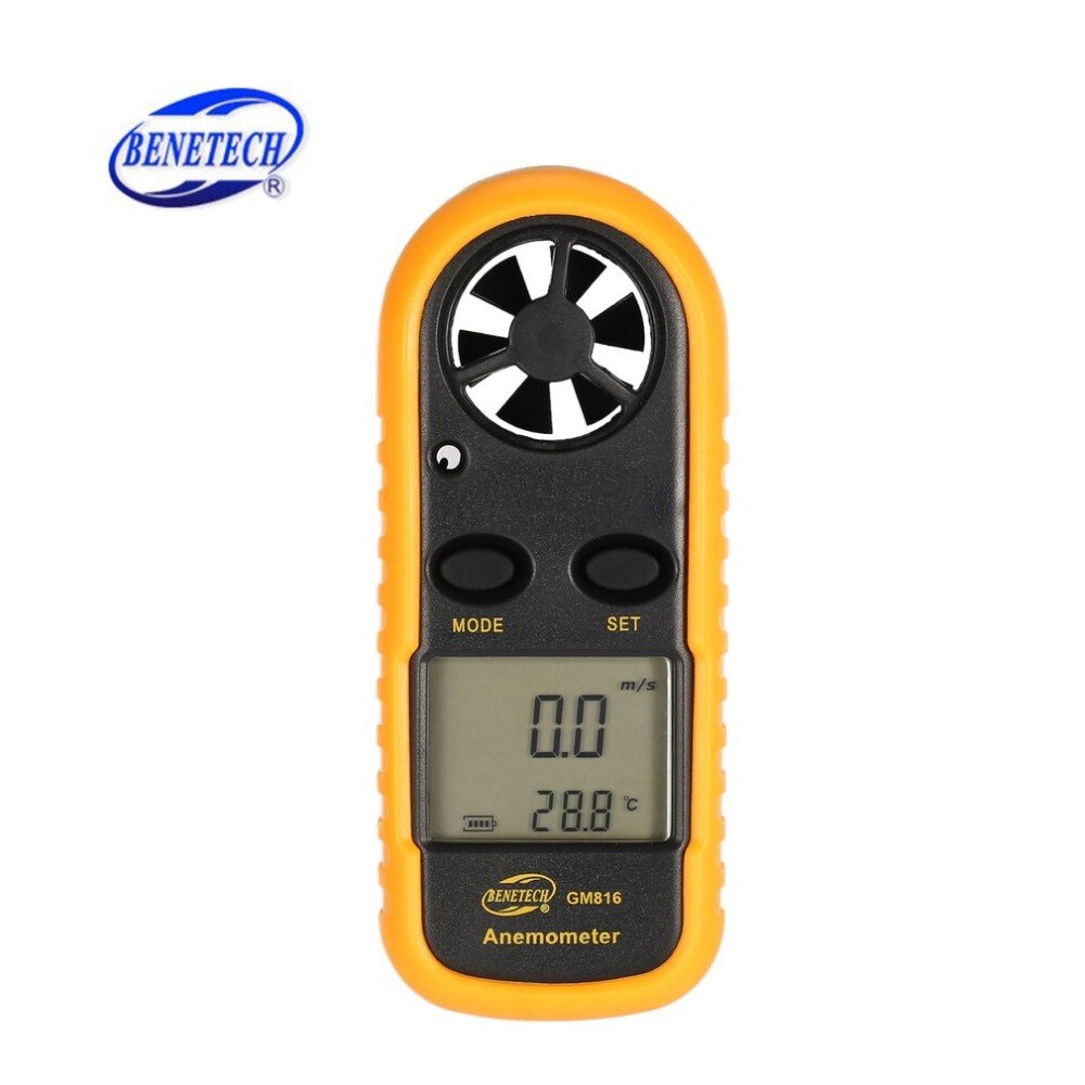 BBENETECH GM816 Digital Anemometer Windmeter Thermometer Air Velocity Airflow Temperature Wind Speed Gauge with LCD Backlight