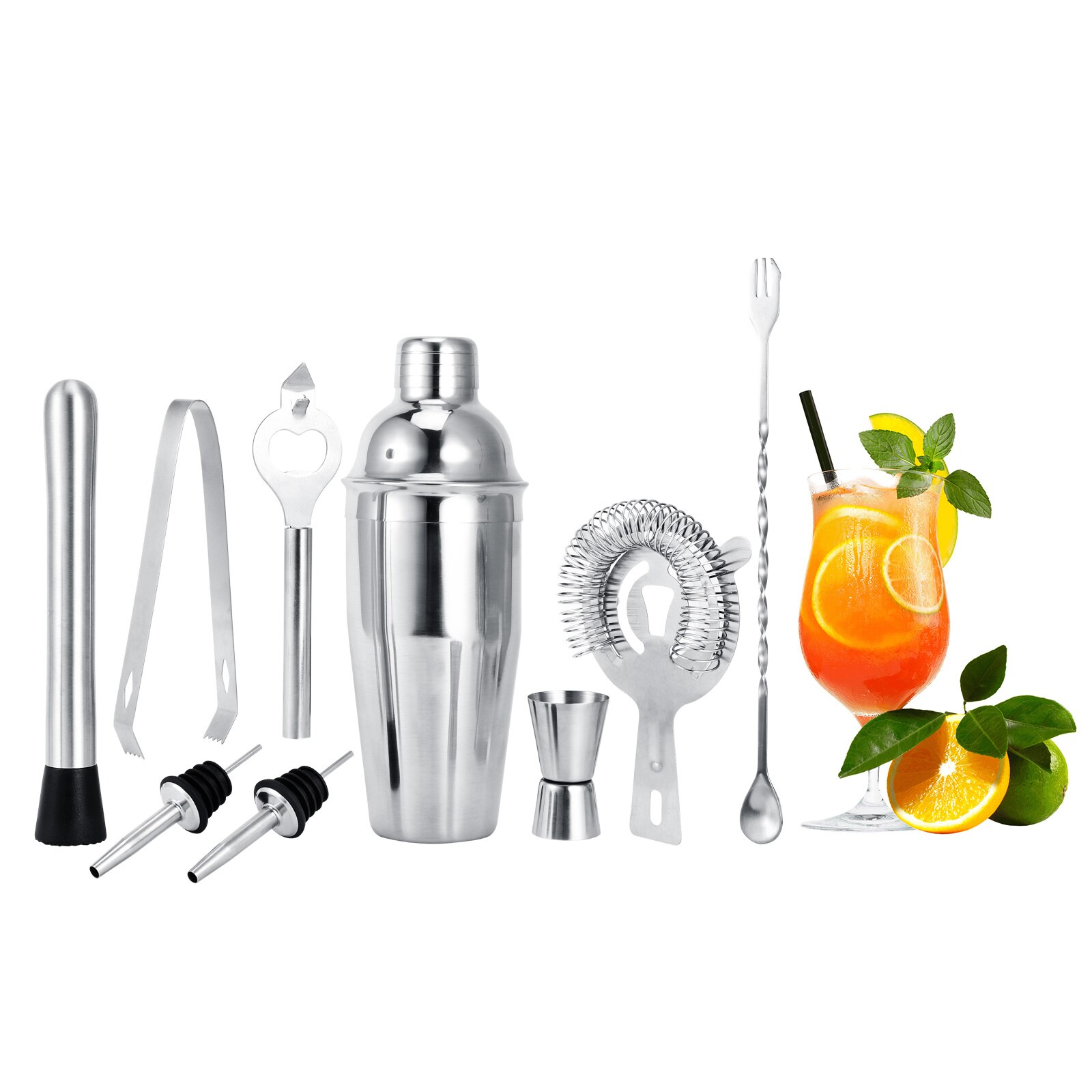 Cocktail Shaker Set Stainless Steel Red Wine Measuring Cup Clip Filter Bartender Kit Party Bar Bartending Set Tools