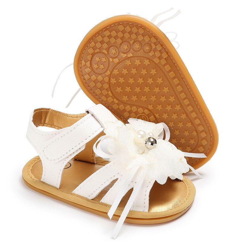Sandales d'été pour bébé fille de 0 à 18 mois, chaussures en PU, fleurs et papillons, à la
