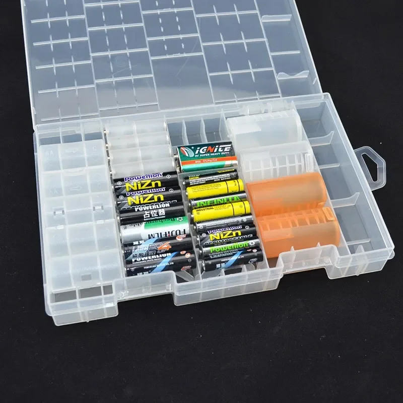 Bolsa recipiente de baterias de plástico à prova d'água, caixa de armazenamento de bateria aa e aaa, organizador, bolsa de armazenamento de bateria