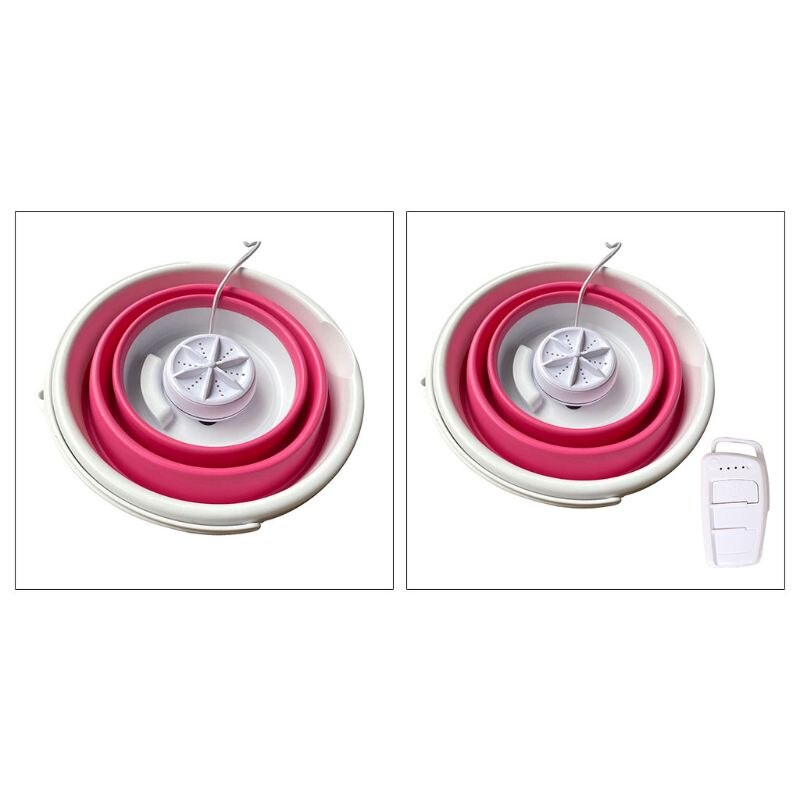 Foldable Mini Washing Machine Rotating Ultrasonic Turbines Washer USB Charging Laundry Clothes Cleaner for Home Travel