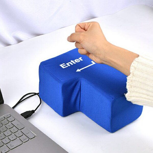 Big Enter Key Computer USB Enter Key, Office Vent Tool, Nap Pillow, Extra Large Enter Key Can Be Used As ENTER Key