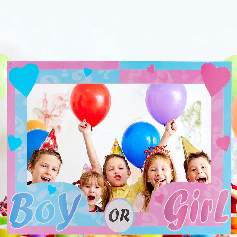 Kids Baby Shower Photo Booth Prop Birthday Party Paper Photo Frame Boy or Girl Picture Frame Prop