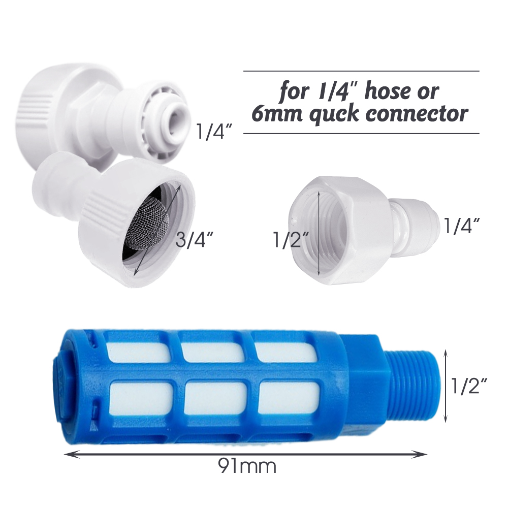 Weißer 6 mm PE-Schlauch-Schnellverbinder, 1/4 Zoll Schlauch-Schnellverschluss-Armaturen für Zuhause, Wasserreiniger, Gartenschlauch, Bewässerungssystemverbindungen