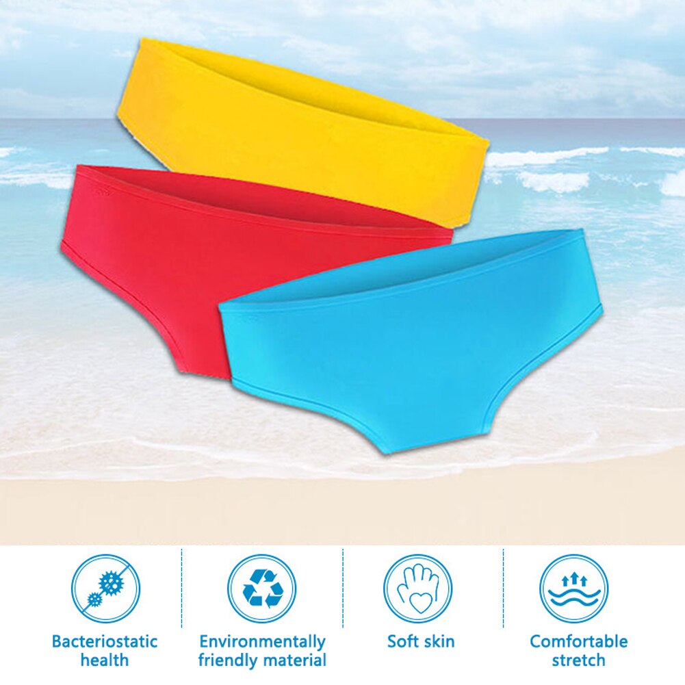 Middle Waist Practical Beach Menstrual Period Soft Silicone Women Panties Non Toxic Leakproof Swimming Solid Elastic Waterproof