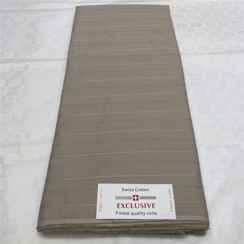 Grey Nigerian Men Fabrics Nigeria Style Atiku 100% Swiss Cotton Fabric 5 yards White African Atiku Lace Material For Man Garment