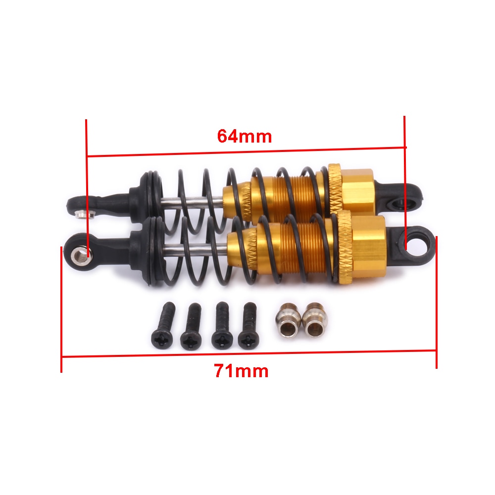 Alloy 96mm Front & Rear Shock Absorber Oil Filled Damper For Rc Model Car 1-12 Wltoy 12428 12423 0016 0017 Truck Short parts