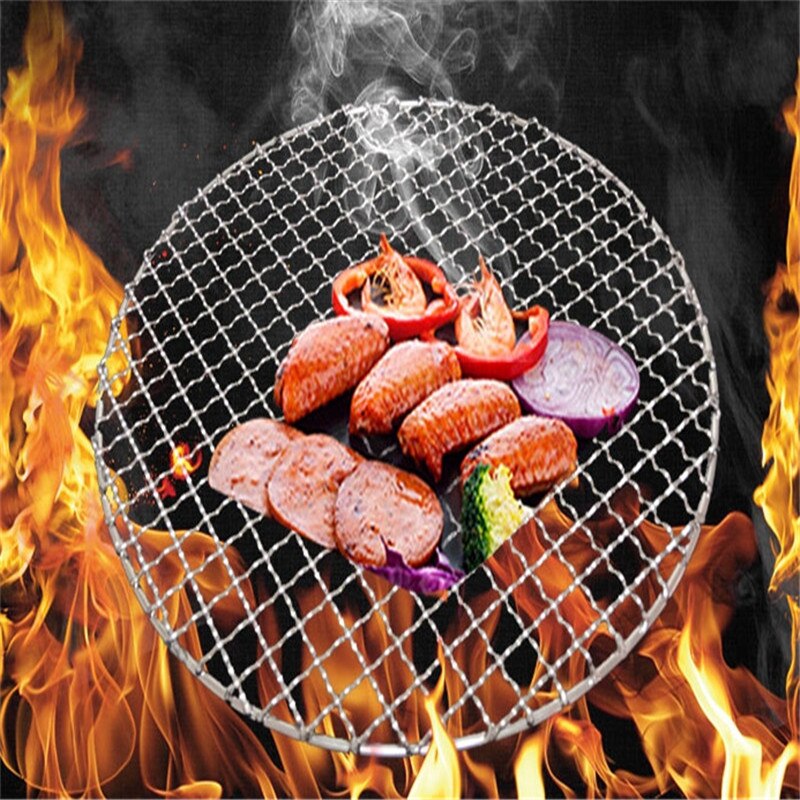 Stainless Steel round BBQ Grill Mesh Home Roast Nets Bacon Grill Tool Iron Nets barbecue accessories non-stick BBQ Mat Grid
