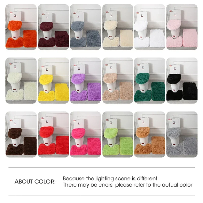 Anti-slip Bathroom Mat Set Luxurious 3-piece Bathroom Rug Set with Non-slip Backing Super Soft Microfiber for Toilet for Modern