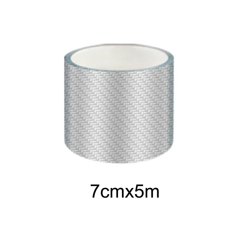 Transparent Carbon Fiber Car Threshold Portector Moulding Strip Trim Bumper Strip Door Sill Film Anti Scratch Guards Car Sticker: Silver