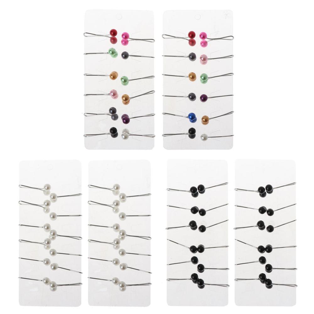 24Pcs Muslim Hijab Scarf Pin Pearl Clip Scarf Pin Headscarf Shawl Scarf Accessories Lady Muslim Scarf Clips Jewerly