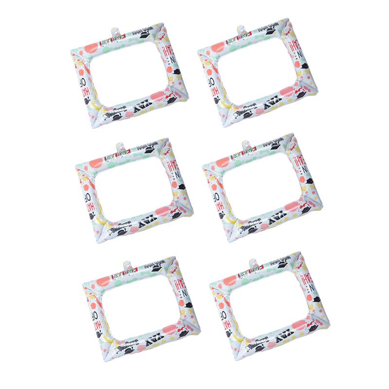 6pcs Graduation Photo Frame Inflatable Photo Booth Prop Balloons School Party Selfie Supplies Decoration for Students