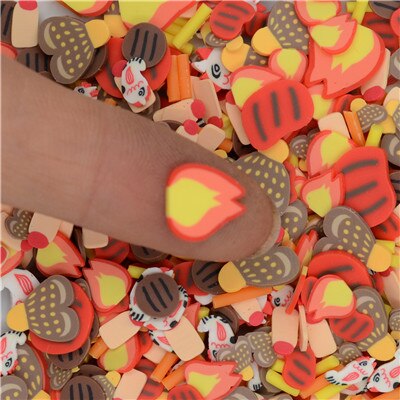 Plastilina de colores para niños, arcilla polimérica educativa de 20 g/lote con mezcla de aspersores, para la fabricación de artesanías: 10mm flame