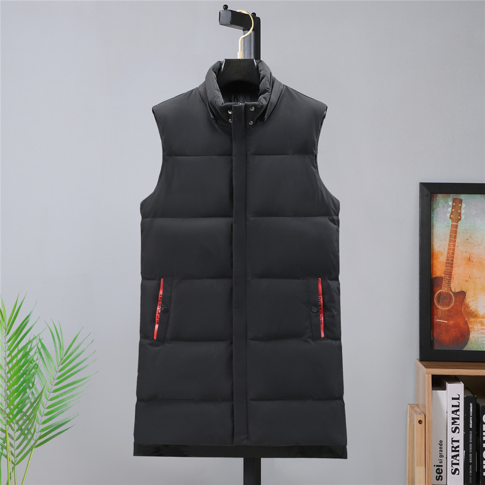 Winter Mannen Vest Grote Maat 5XL Lange Jas Hoed Afneembare Vesten Thicken Warm Mouwloze Jassen Winddicht Parka Heren Kleding